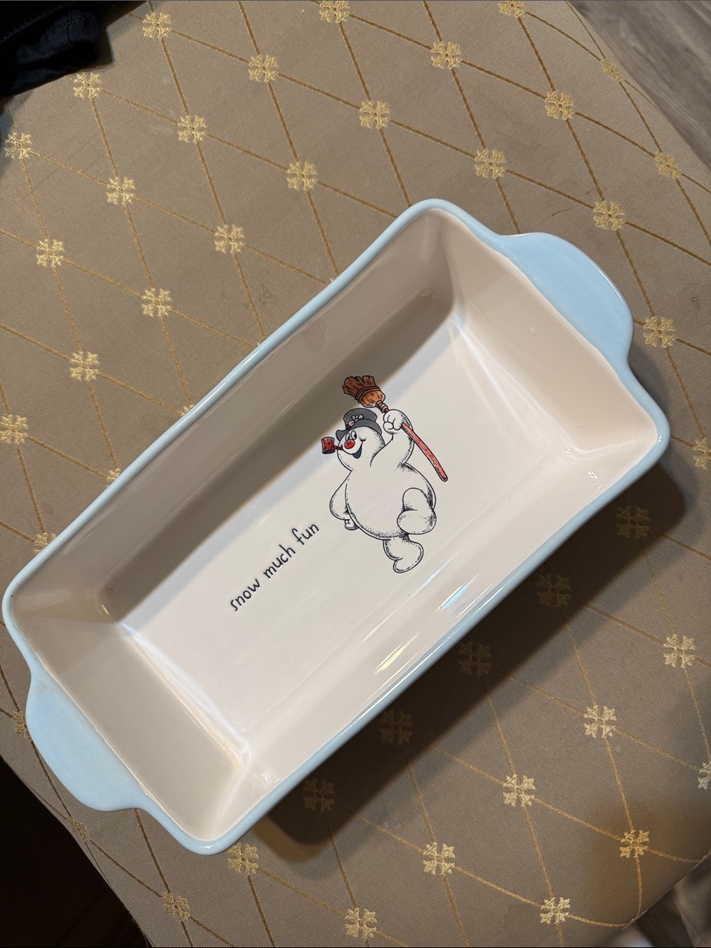 Rae Dunn Artisan Collection Frosty the Snowman Ceramic Baking Dish